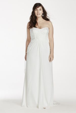 Strapless Empire Waist Plus Size Wedding Dress Davids Bridal 1404